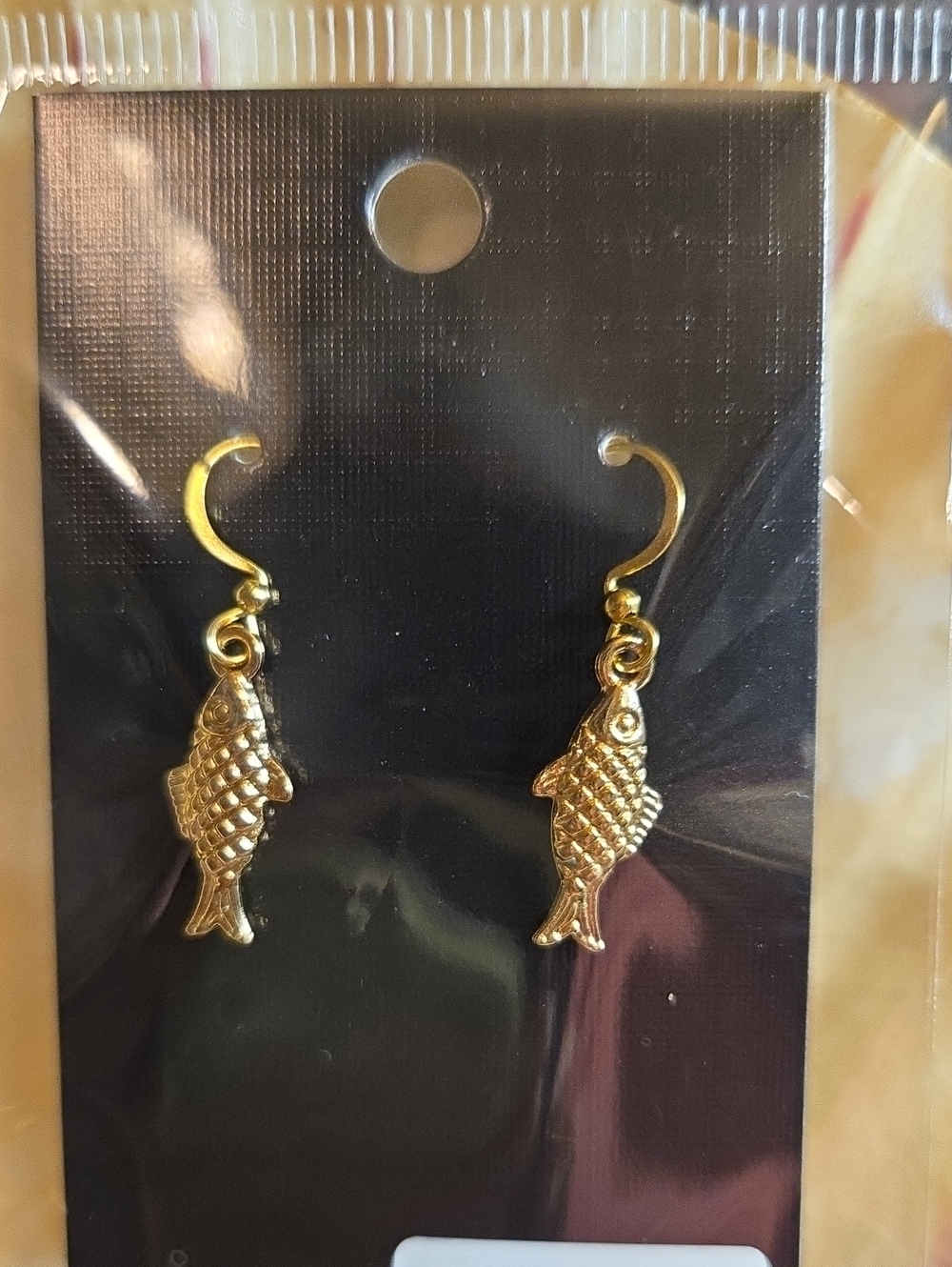Gold Fish-Shaped Drop Earrings - Pets Fish Inspired